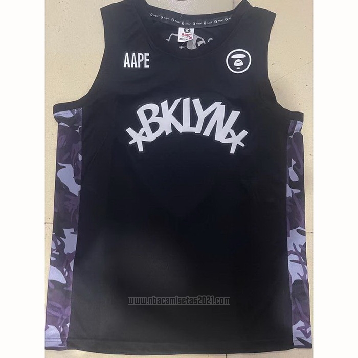 Camiseta Brooklyn Nets x AAPE Negro